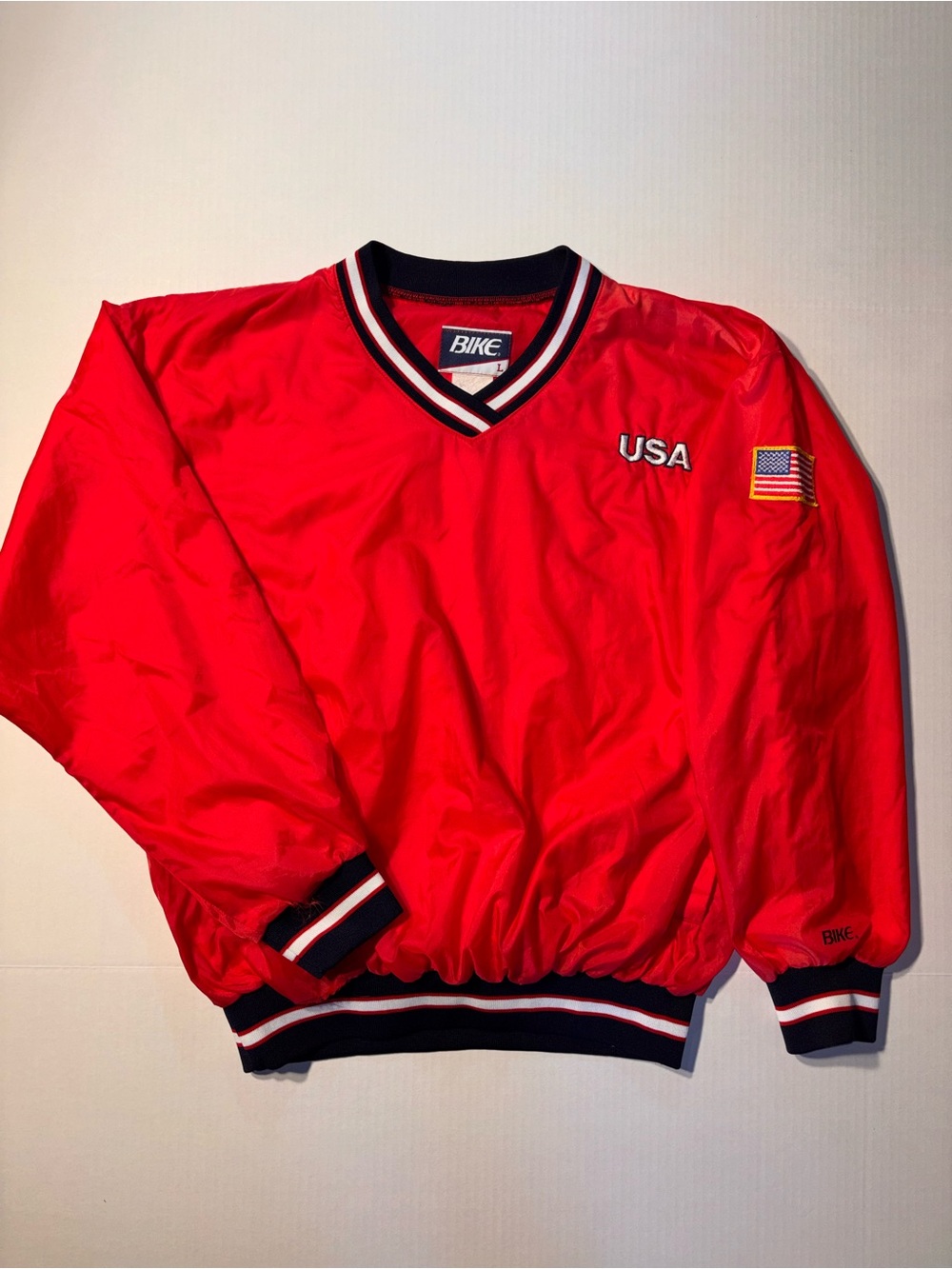 Vtg Bike Team USA Olympic Soccer World Cup 90s USA Pullover Windbreaker Sz Large